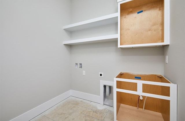 laundry room with hookup for an electric dryer and washer hookup