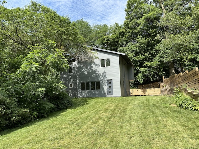 view of yard with fence