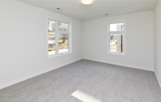 carpeted empty room featuring a wealth of natural light