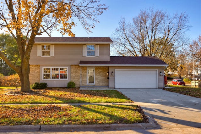 view of property with a garage