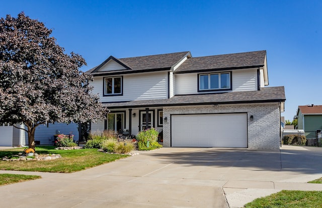 view of property featuring a garage