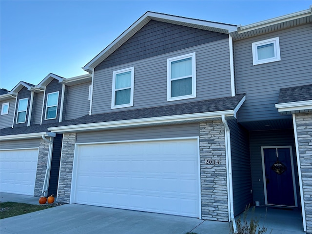 view of property featuring a garage