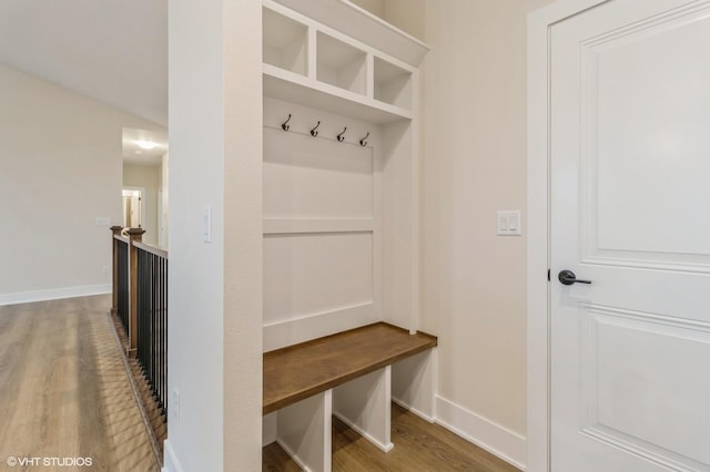 mudroom featuring hardwood / wood-style floors