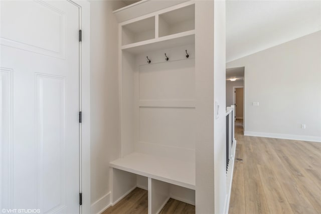 mudroom featuring light wood-type flooring