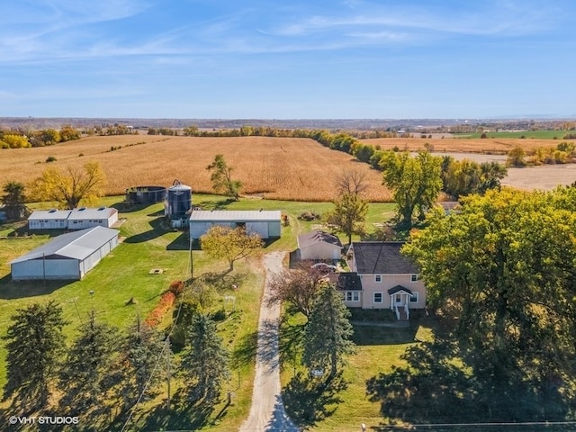 drone / aerial view featuring a rural view