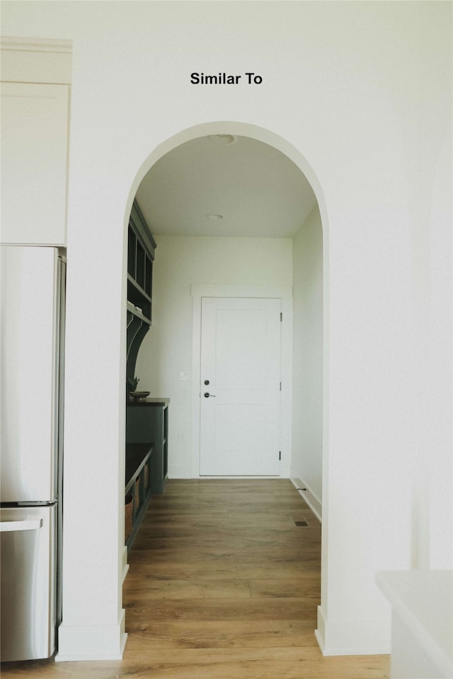 hallway featuring light hardwood / wood-style floors