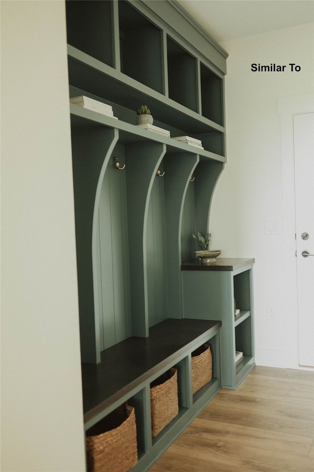 mudroom with light wood-type flooring