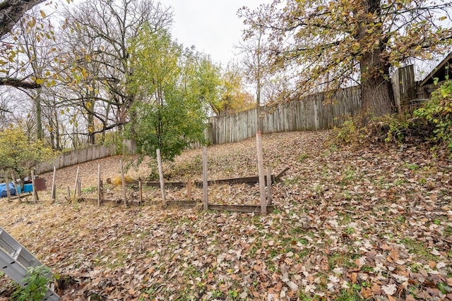 view of yard featuring a fenced backyard