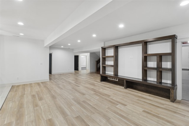 unfurnished living room featuring light hardwood / wood-style floors