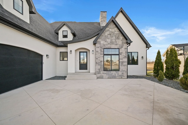 view of front of house with a garage