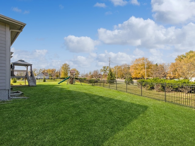 view of yard featuring a playground