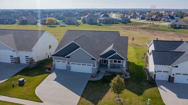 aerial view with a residential view