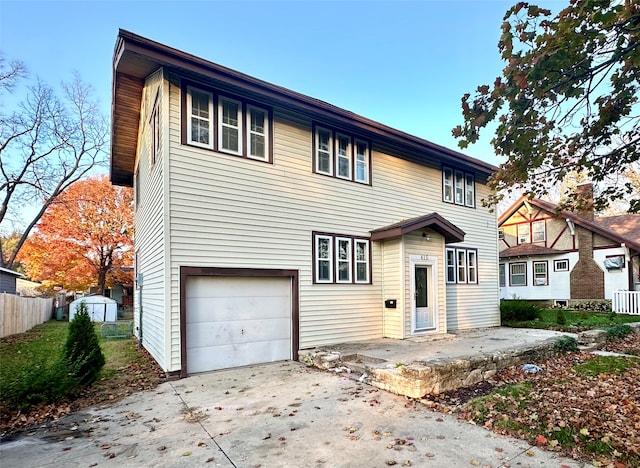 view of front of property featuring a garage