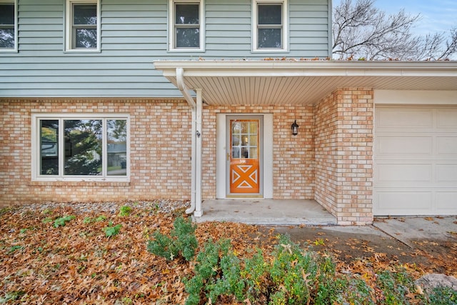 entrance to property with a garage