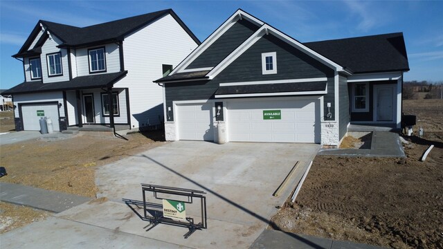 view of front of home with a garage