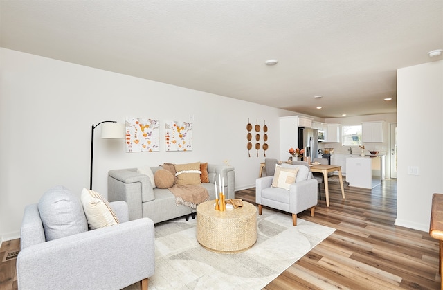 living room featuring light hardwood / wood-style flooring