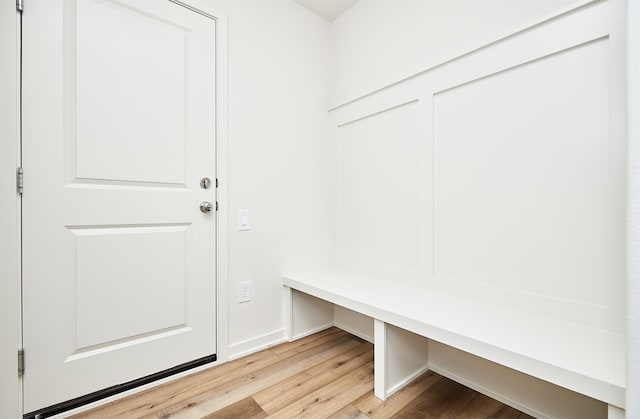 mudroom with light wood-type flooring