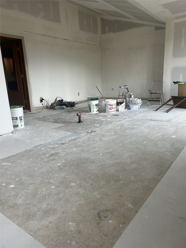 interior space with concrete floors