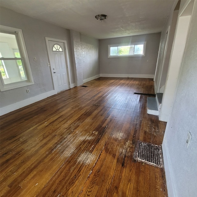 foyer featuring dark wood-type flooring