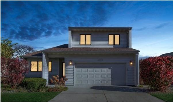 view of front of house with a garage