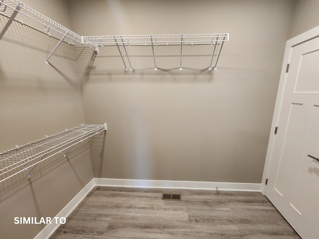 spacious closet featuring wood-type flooring