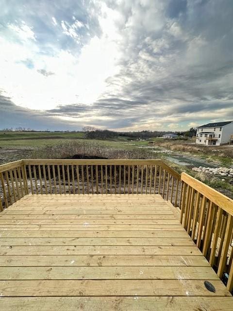 deck featuring a rural view