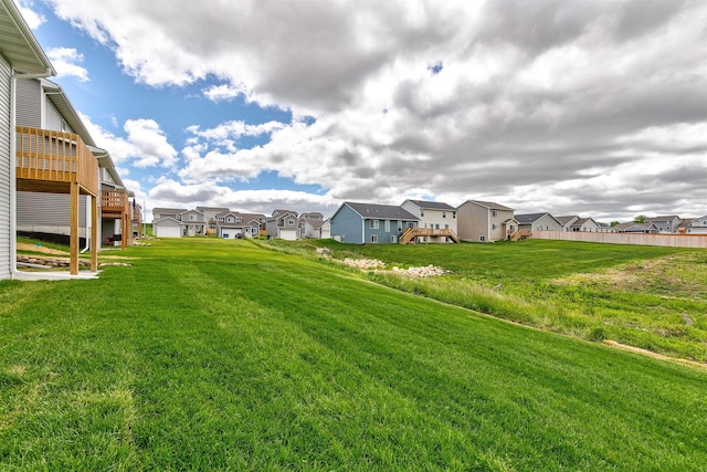5130 Ella Ivy Ct, Van Meter, IA 50261 - view of green lawn with a residential view and a wooden deck