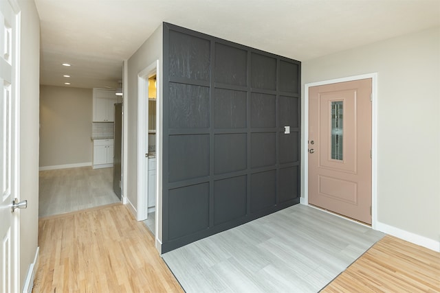 hall featuring light hardwood / wood-style flooring