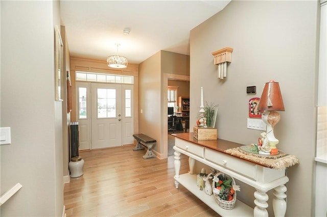 foyer entrance featuring light hardwood / wood-style floors