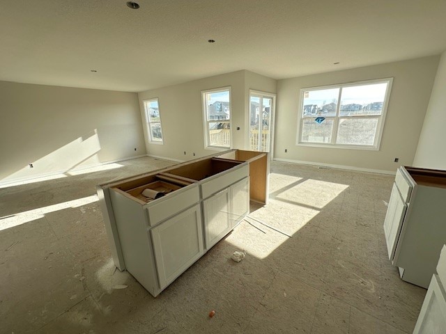 kitchen with white cabinetry and a kitchen island