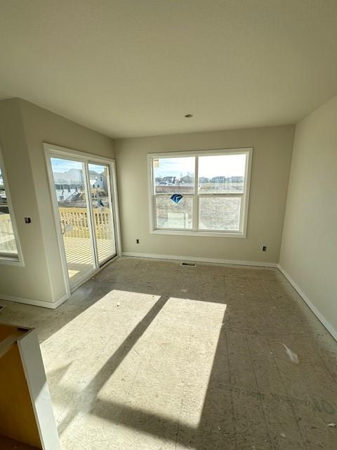 empty room with baseboards and a wealth of natural light