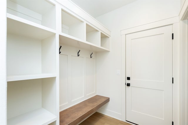 mudroom featuring light hardwood / wood-style flooring