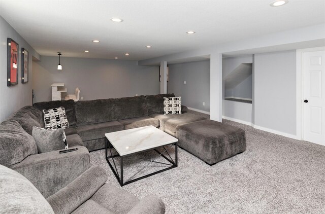 812 SE 15th St, Grimes, IA 50111 - living area with carpet, recessed lighting, and baseboards