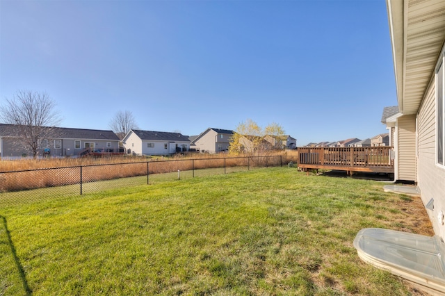 view of yard featuring a deck