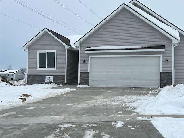 view of front of house with a garage