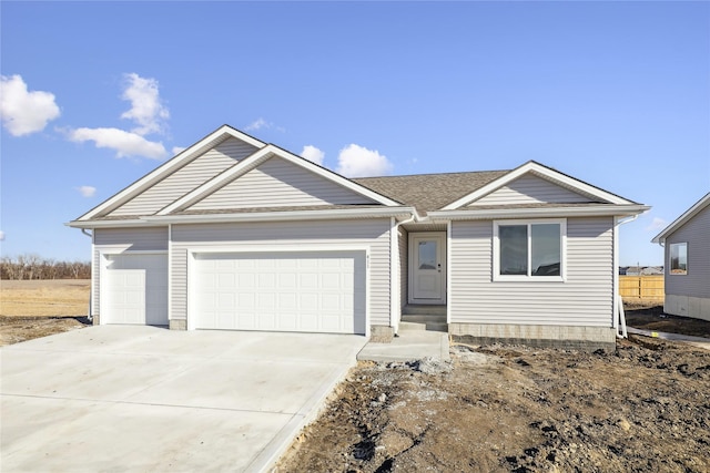 view of front of house with a garage