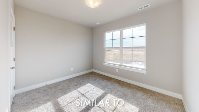 spare room featuring light carpet