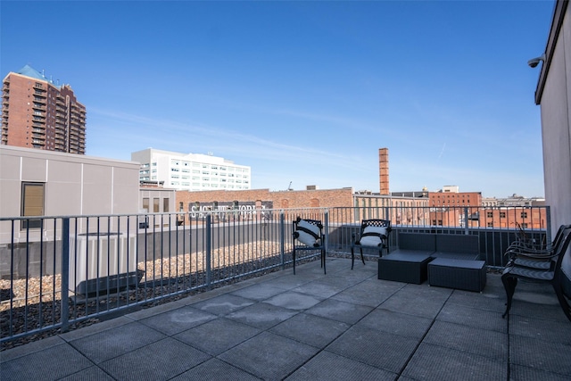 view of patio with an outdoor living space