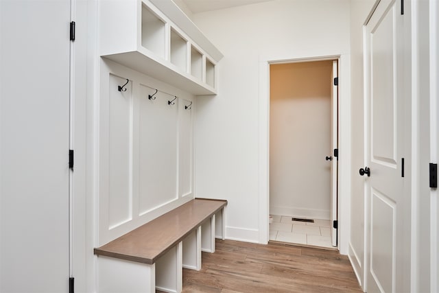 mudroom featuring light hardwood / wood-style floors