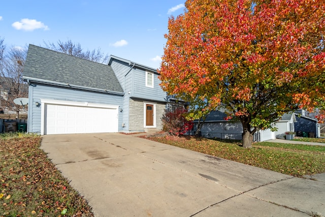 view of front of home with a garage