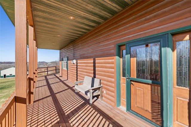 deck with covered porch