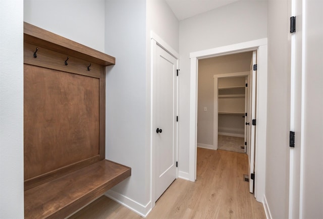 mudroom featuring light hardwood / wood-style floors