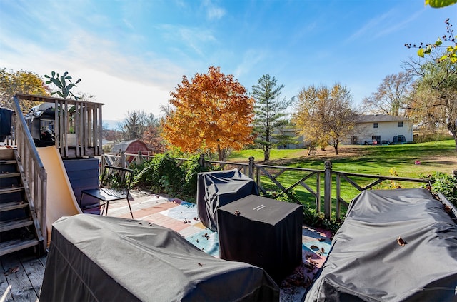 view of patio / terrace with a wooden deck