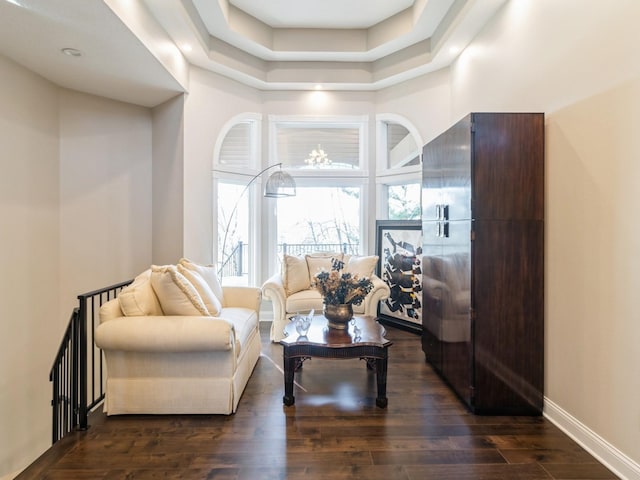 1885 Glen Oaks Dr, West Des Moines, IA 50266 - living room with dark wood finished floors and baseboards