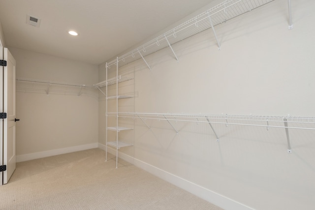 walk in closet featuring carpet