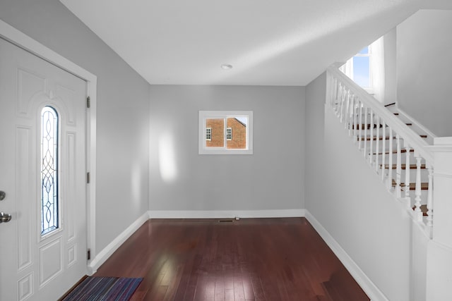 entrance foyer with wood-type flooring