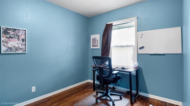 office space featuring hardwood / wood-style flooring