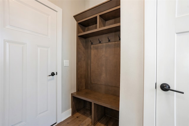 mudroom featuring hardwood / wood-style flooring