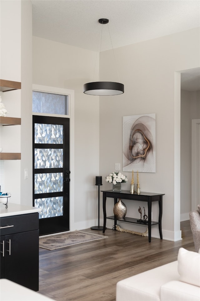 entrance foyer with dark hardwood / wood-style floors