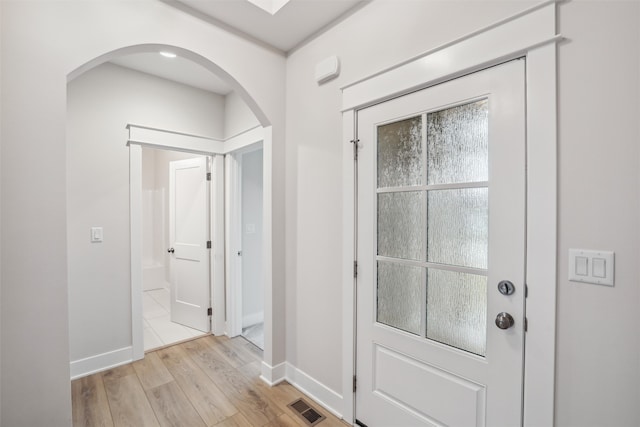 interior space featuring light wood-type flooring